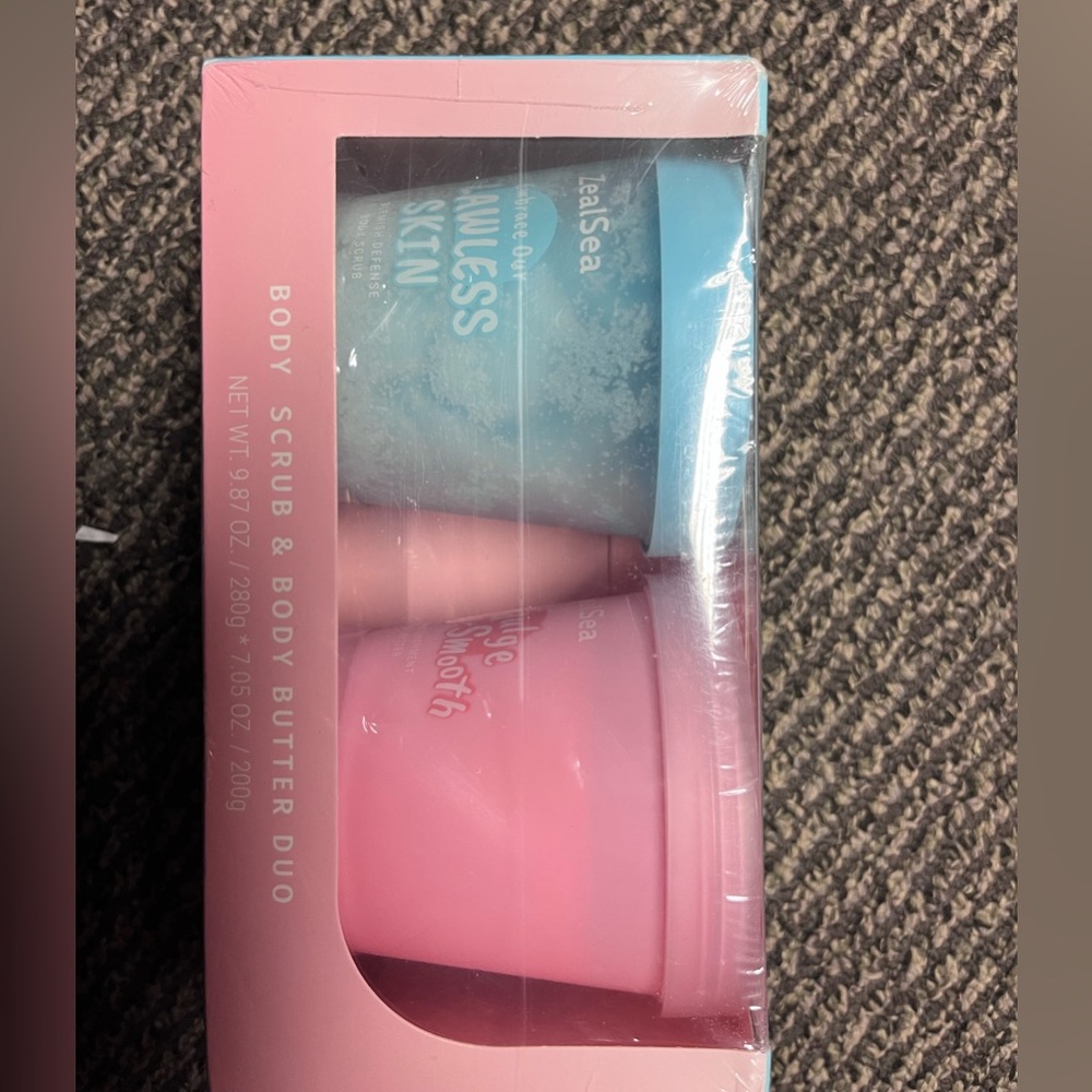 Sea Blue and Pink Body Scrub & Butter Set